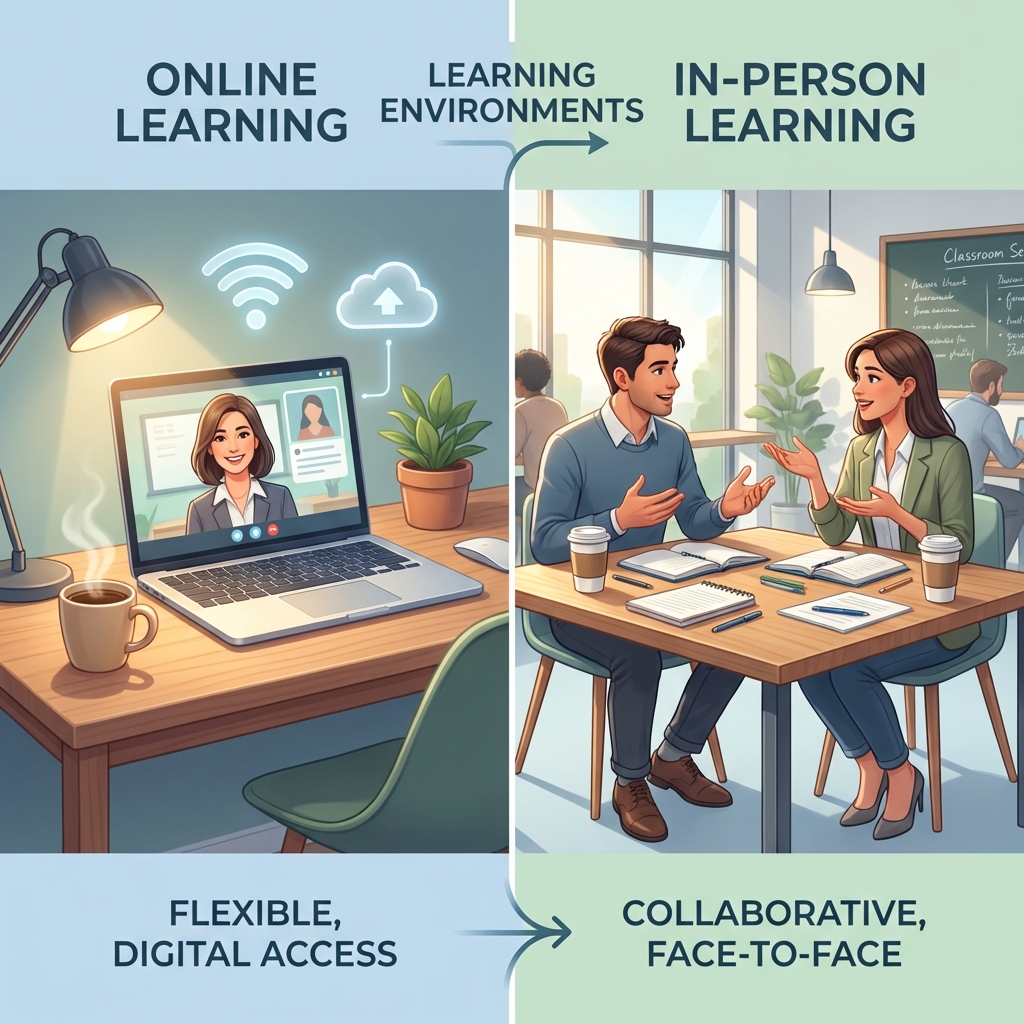 Porównanie środowisk nauki online i stacjonarnej