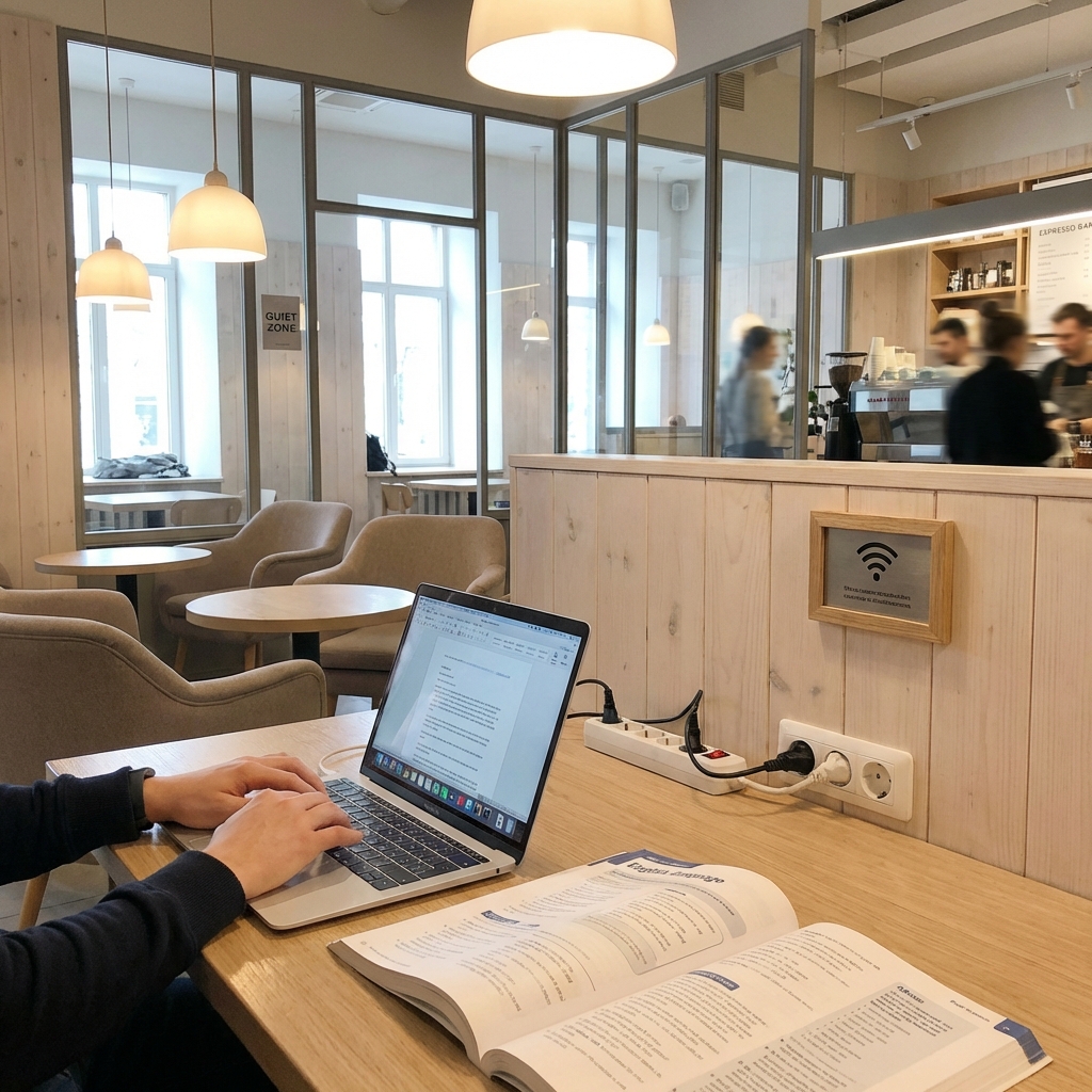 Stanowisko do nauki w kawiarni